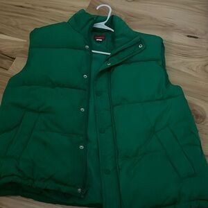 Green puffer vest